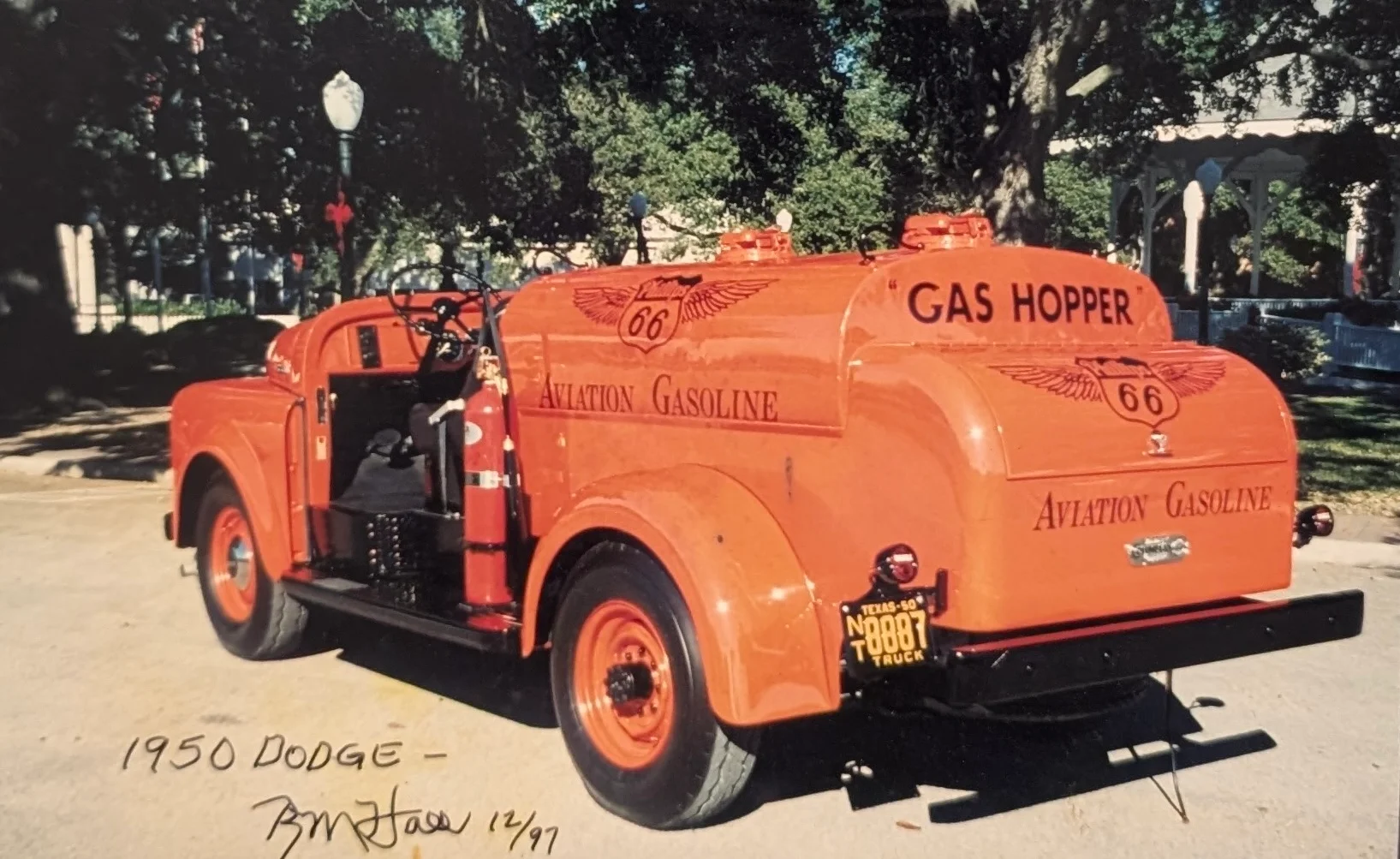 The 1950 Dodge Phillips 66 'Gas Hopper' aviation fuel truck that Jason helped restore